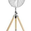 Simple Deluxe Retro Tripod Fan, Home Air Circulation Nostalgic Vertical Fan, 3 Speeds, Adjustable Height, Silver-16 Inch, 16 Inch