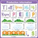 Easter Bulletin Board Decorations Set, Tell Your Peeps He is Risen Cross Easter Christian Bulletin, 80 Pieces Thick Cardstock Sunday School Classroom Church Chalkboard Decoration