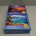 2 Pack 1000 Piece Puzzles for Adults - Beach, Coconut Tree, Reef Landscape Jigsaw Puzzles - 2000 Pieces Total