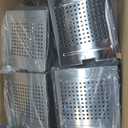 LemonRoad 4 Pack 5 Qt Stainless Steel Pasta Strainer Baskets Inserts Quarter Strainer Basket Skimmer with PVC Handles for 20 Qt. Pasta Cooker Pot for Boiling Noodle Blanching Vegetables Seafood