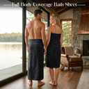 RIVERSIDE Pack of 2 Extra Large Bath Sheet Towels, 35 x 70 Inches, 600 GSM, Ribbed Stripe, 100% Cotton - Super Soft, Highly Absorbent & Quick Dry for Bathroom, Spa & Hotel, Black