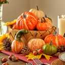 2 x 20pcs Halloween mini Artificial Craft Fake Pumpkin DecorFall Decorations with Pumpkins Acorn Pinecones Sunflowers for Halloween Fall Thanksgiving Decor Set Dining Table Living Room Party