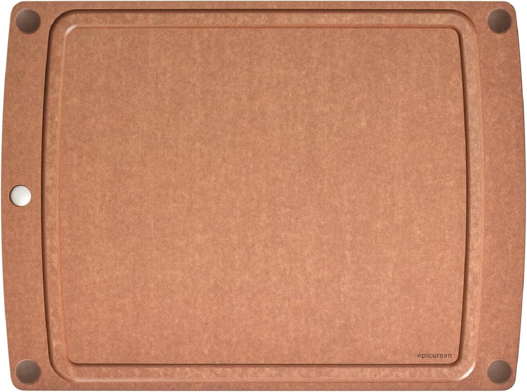 Epicurean All-In-One Cutting Board with Non-Slip Feet and Juice Groove - Non-toxic, Dishwasher Safe,Made in the USA, 19.5" x 14.5", Nutmeg