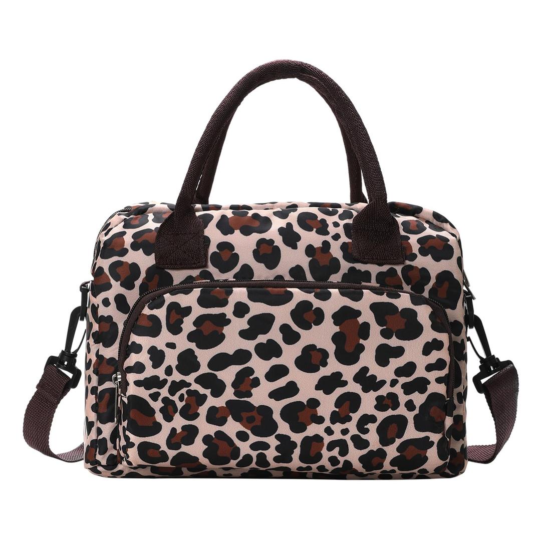 MEXS Lunch Bag for Women Men Large Insulated Reusable Lunch Box Girls Leopard Water Resistant Portable Cooler Tote Bag for Work Picnic