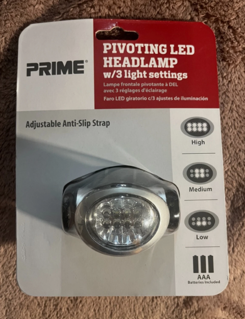 PRIME PIVOTING LED HEADLAMP W/ 3 LIGHT SETTINGS