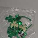 St. Patricks Day Decorations, 2 Pack Glitter Shamrock Headband & No Lens Eyeglasses Set for Saint Patricks Day Party Favors, Women Men Adults Festival Accessories