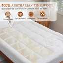 YOUR MOON 100% Wool Mattress Topper Full Size, 800GSM Natural Wool Filling, Thick Pillow Top Mattress Pad, Back Pain Relief Bed Topper with Cotton Cover, 16" Deep Pocket, 54"x75" (White)