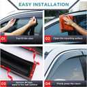 Tape On Window Visors Fits for 2008-2011 Ford Focus Sedan, Side Auto Window Wind Deflectors, Ventshade, Rain Guards for Cars/Trucks
