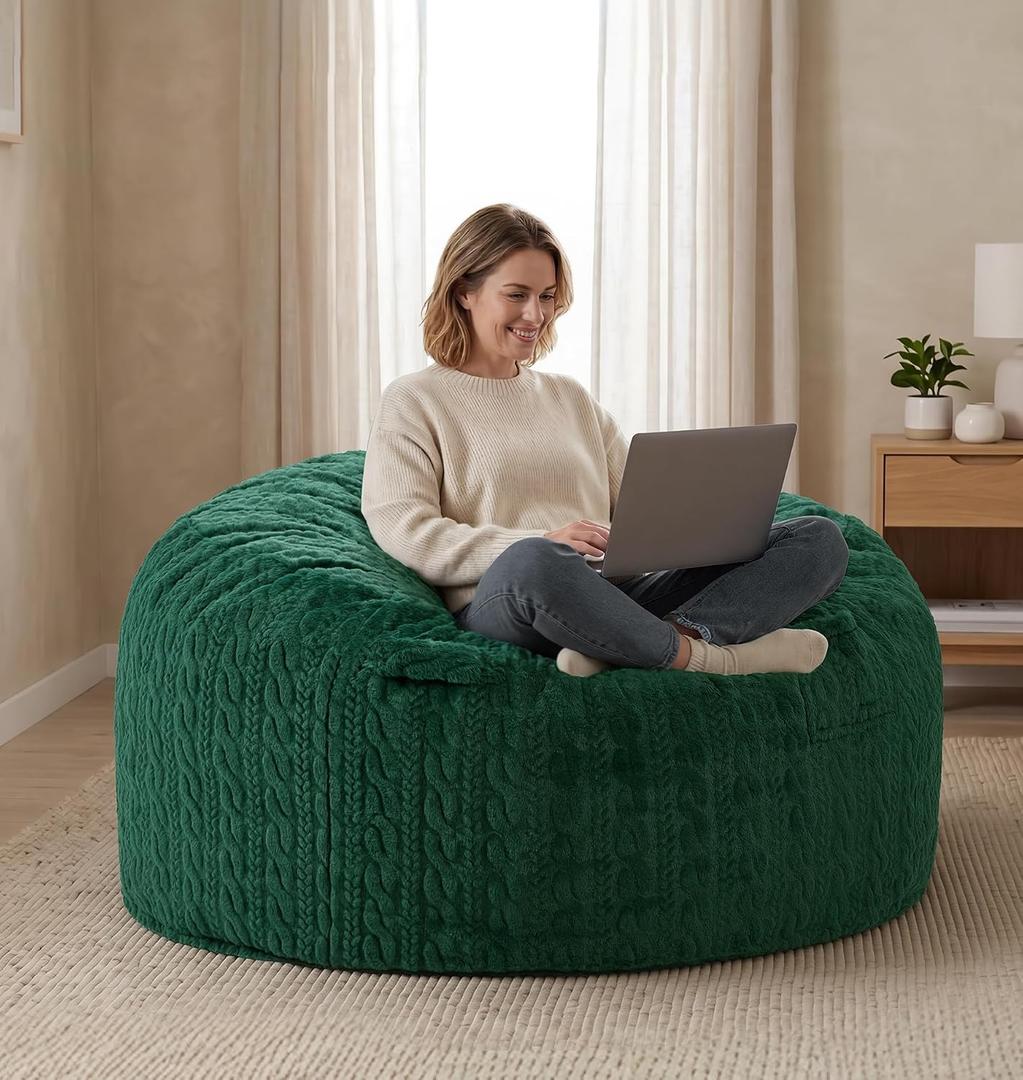 Adults Bean Bag Chair 4FT Big BeanBag Chair Large with Filler Memory Foam