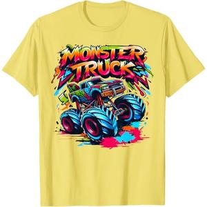 Monster Truck Retro Colorful Graffiti Toddlers Youth Adults T-Shirt, Medium