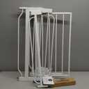 Regalo Safety 29-49" Easy Step Extra Wide Baby Gate for Doorways & Bottom of Stairs, Pressure Mounted Safety Gate with Door for Babies, Toddlers & Pets, White