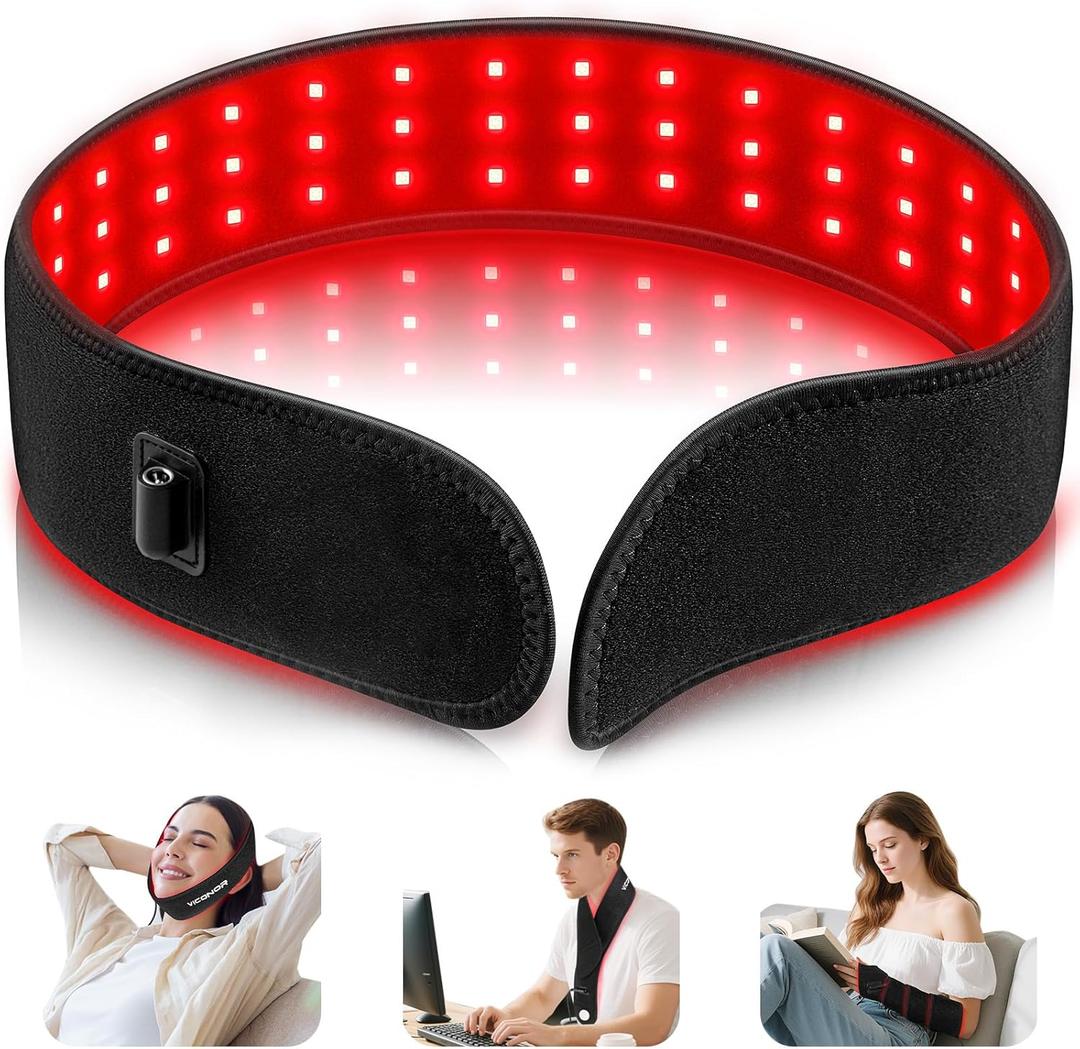 Red Light Therapy Belt for Body, Near Infrared Light Therapy for Face Neck 15W Wearable Red Light Neck Wrap with Timer Belt for Chin Hand Wrist Knee Unisex Gift