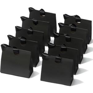 Vitalizart Paper Gift Bags With Ribbon Handles Set of 10 Black Bulk Reusable For Gift Wrap Girls Kids Birthday Bridal Shower Party Favors Goodie Bags Candy Toys Christmas 7.87"x3.54"x7.09" Small Size