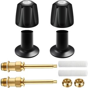 2 Piece Bathtub Shower Knob Replacement Kit for Price Pfister Verve and Windsor Tub/Shower Faucet Handle, Remodel/Rebuild Trim Kit with Hot & Cold Shower Knobs, Matte Black(Matte Black)