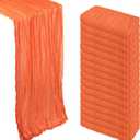 16 Pack Orange Cheesecloth Table Runner 10Ft Spring Gauze Cheese Cloth Table Runner 120 Inch Boho Sheer Rustic Fabric for Holiday Party Decor Baby Shower Wedding Decorations