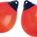 X-Haibei Pair of Boat Fenders Ball Round Anchor Buoy, Dock Bumper Ball Inflatable Vinyl Shield Protection Marine Mooring Buoys (A29(D11.4*H13.8 INCH), RED)