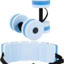 UNAOIWN Water Weights for Pool Exercise 2Pcs Water Dumbbells Aerobics Pool Barbells Lightweight Resistance Aquatic Dumbbell for Swimming (Light Blue Set)