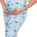 AISWI Maternity Mesh Dress Ruched Side Round Neck Pregnancy Dresses Baby Shower Wedding Guest Cocktail Party (XL)