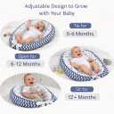 Aila+Aiden Baby Lounger | Organic Cotton Infant Lounger | Reversible, Adjustable & Portable Floor Lounger |Supervised Use | Soft, Breathable, Washable Cover - Star Collection (Travel Gray)