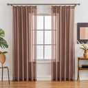 Pinch Pleated Sheer Curtains 80 Inches Long Light Filterring Sheer Semi Voile Drapes Pinch Pleated Curtains for Living Room Bedroom(Mocha Mousse, 42 W x 80 L, 2 Panels)