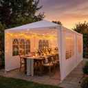 HOTEEL 10x20FT Party Tent Outdoor Canopy for 20-30 People with 6 Removable Sidewalls, 2 Zipper Doors, 12 Ropes and 24 Stakes, Carpas para Fiestas for Wedding Patio Backyard Baby Shower, White