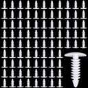 Taiyin 200 Pack 1" Vapor Barrier Christmas Tree Clips Plastic Bumper Clips Nylon Rivet Clip White Furniture Assembly Shelves Retainer for Crawlspace Barrier Poly Liners, Covers, Encapsulations (White)