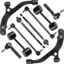 Front Lower Control Arms w/Ball Joints Replacement Suspension Kit for Town & Country/Dodge Caravan/Dodge Grand Caravan 2001-2007, for Voyager 2001-2003 with Sway Bar End Links Tie Rod Ends (10PCS)