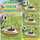15.7 W Large Solar Fountain Hanging Bird Bath, Solar Powered Hummingbird Water Fountain Pump Combo Set With 4 Water Spray Nozzles, Bird Bath Bowl with1.67 Gallon Capacity for Outdoor Garden Patio