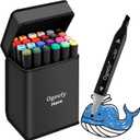 Ogeely Alcohol Markers, 24 Color Dual Tip Art Marker for Kids Adults, Permanent Sketch Markers for Artists, with Organizing Case