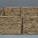 Set of 2 Storage Baskets Wicker Cube Baskets Foldable Handwoven Water Hyacinth Laundry Organizer,10.5 * 10.5 inches Woven Baskets, Wicker Storage Basket, Water Hyacinth Storage Baskets (2)