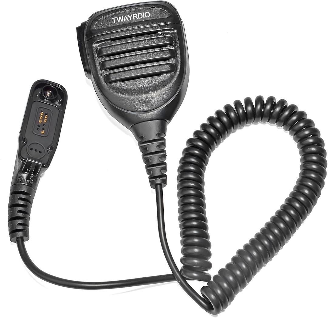 TWAYRDIO Multi-pin Walkie Talkie Speaker Mic, Compact Shoulder Microphone for Motorola Radios XPR6100 XPR6350 XPR6550 XPR7350 XPR7550 APX900 APX1000 APX4000 APX6000 APX7000 APX8000