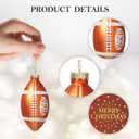 WDS WONDROUS Football Christmas Ornament & Decoration, 2.36 White and Brown Sports Ornament Set for Xmas Tree, Glass Hanging Decor Holiday Party Home Gift (Set of 1)