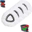 4 Pack Mop Replacement Heads for O-Ceda EasyWrin Spin Mop, Microfiber Spin Mop Refills, Easy Cleaning Mop Head Replacement (White)