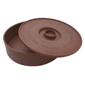 IMUSA USA MEXI-1000-TORTW Traditional Microwave Safe 8.5" Terracota Tortilla Warmer, Light Brown Brick Color