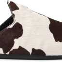 Clogs for Women Suede Slip On Mule Boat Loafers Round Closed Toe Flats Casual Comfortable Slides Shoes (8, Cow Print)