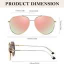 TJUTR Polarized Tangle Free Aviator Sunglasses for Women & Men, UV400 Protection Trendy Shades, No-Snag Metal Frame Glasses