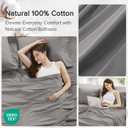 Comfort Spaces 100% Cotton Sheets Queen, Breathable, Ultra Soft Cotton Sheets, Naturally Cool Cotton Bed Sheets with 14" Elastic Pocket Fits up to 16" Mattress, All Season Sheet Set, Dark Gray 4 Piece