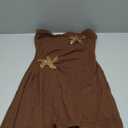 SOLY HUX Women's Strapless Tube Mini Dress Ruched Sleeveless Asymmetrical Hem Vacation Summer Dresses (Medium, Plain Coffee Brown)