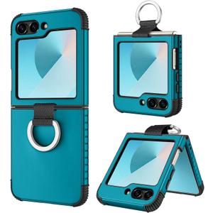 BENTOBEN for Samsung Galaxy Z Flip 6 5G Case with Ring, Heavy Duty 2 in 1 Full Body Rugged Galaxy Z Flip6 Case Girls Women Boy Men Shockproof Protection Cover for Samsung Z Flip 6 6.7, Deep Blue