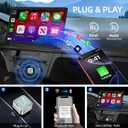 Wireless Apple CarPlay Adapter, 5.8G Quad-Core Chip No Latency, Aerospace Silicone Cooling, Zn-Alloy & Diamond Panel, Plug & Play Wired to Wireless CarPlay Adapter
