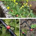 MSDADA Greenhouse Drip Irrigation Kit, 50ft Garden Automatic Irrigation System, 1/4" Blank Distribution Tubing Hose Adjustable Nozzle, Plant Watering System for Garden, Patio, Flower Bed, Lawn