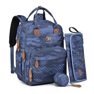 Dikaslon Diaper Bag Backpack with Portable Changing Pad, Pacifier Case and Stroller Straps, Large Unisex Baby Bags for Boys Girls, Multipurpose Travel Back Pack for Moms Dads, Camo