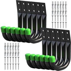 SWANLAKE Heavy Duty Garage Storage Utility Hooks, Utility Hooks for Garage Wall,Color Black (12PCS)