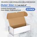 EXYGLO Trading Card Storage Box 25 Pack 520 Count 20pt, 10.6x4.1x3.2 Inch White Cardboard Card Boxes for TCG/MTG/Sport Cards, Fit 3x4 Toploader Shipping or Storing, 13000 Max Capacity in Total
