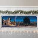 18 x 6 ft Bethlehem Cityscape Nativity Scene Backdrop Star of Bethlehem Religious Church Christmas Decoration Bible Supplies Western Backdrop for Xmas Plays Pageants and Photo Plastic Props