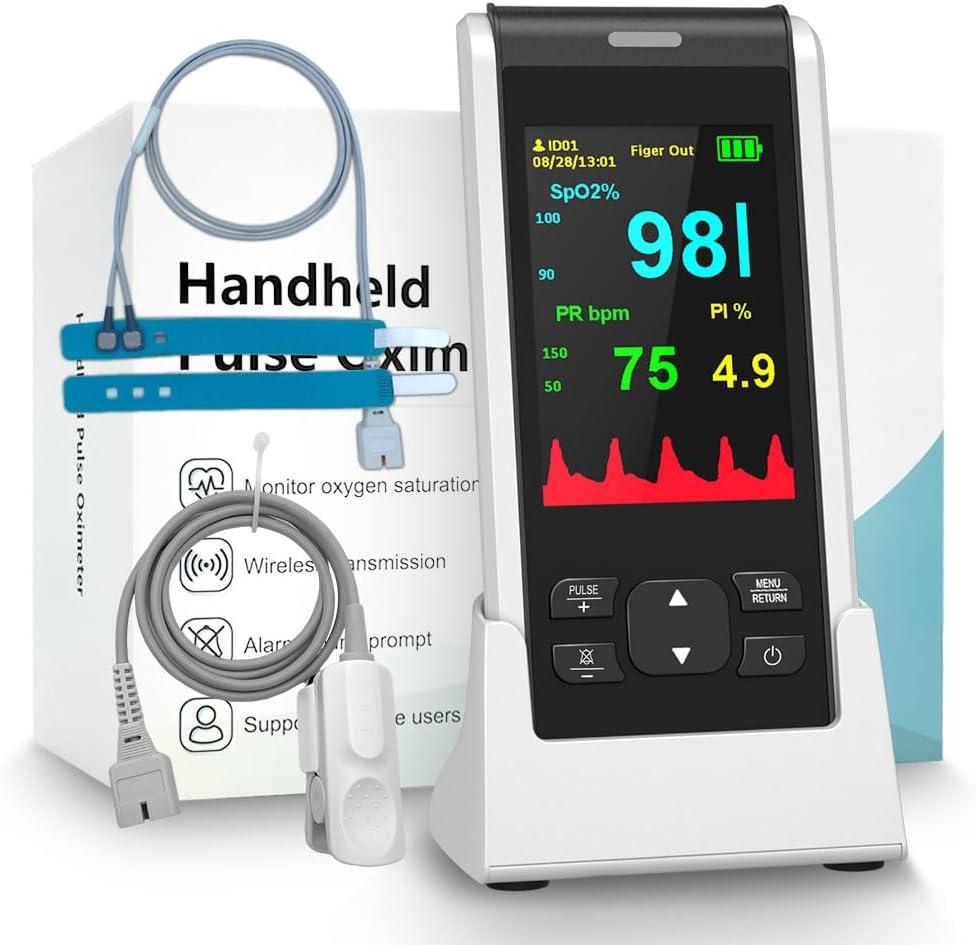 Pulse Oximeter-HOLFENRY Infant Pulse Oximeter Rechargeable for Baby&Adult,with Continuous Monitor,Baby Pulse Oximeter Infant Oxygen monitor-Adjustable Alarm for Pulse Rate and SpO2,FSA/HSA Eligible