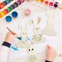 10PCS Wooden Bunny Cutouts,8.84 Inch Unfinished Easter Bunny Slices Craft DIY Rabbit Ornament for Painting Easter Party Table Centerpiece