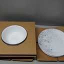 Corelle Vitrelle 18-Piece Service for 6 Dinnerware Set Triple Layer Glass and Chip Resistant, Lightweight Round Plates and Bowls Set, Indigo Speckle