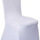 10 Pcs White Washable Removable Universal for Wedding Party Dining Banquet Polyester Spandex Stretch Slipcovers Chair Covers