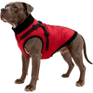 Dog Winter Coat with Hurns Built in, Dog Winter Jacket for Small, Medium, and Large Dogs, Water-Resistant?Windproof - Red - 4XL